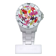 Flower Pattern Plastic Nurses Watch by Galinka