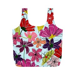 Flower Pattern Full Print Recycle Bag (m) by Galinka