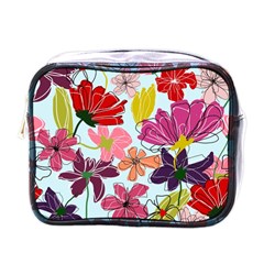 Flower Pattern Mini Toiletries Bag (one Side) by Galinka