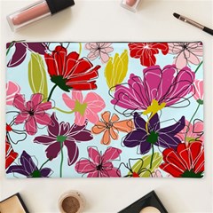 Flower Pattern Cosmetic Bag (xxl) by Galinka