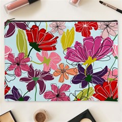 Flower Pattern Cosmetic Bag (xxxl) by Galinka