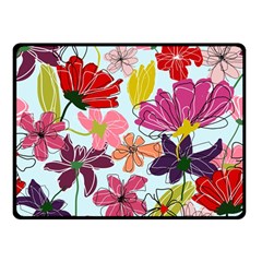 Flower Pattern Double Sided Fleece Blanket (small)  by Galinka