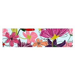 Flower Pattern Satin Scarf (oblong) by Galinka