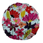 Flower pattern Large 18  Premium Flano Round Cushions Back