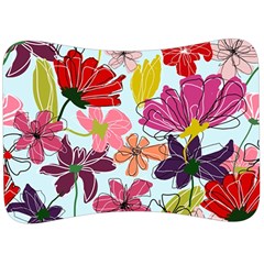 Flower Pattern Velour Seat Head Rest Cushion by Galinka