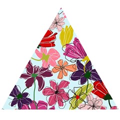 Flower Pattern Wooden Puzzle Triangle by Galinka