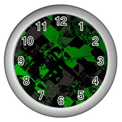 Cyber Camo Wall Clock (silver) by MRNStudios