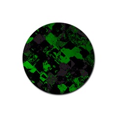 Cyber Camo Rubber Round Coaster (4 Pack)  by MRNStudios