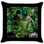 Peacocks And Pyramids Throw Pillow Case (Black) Front