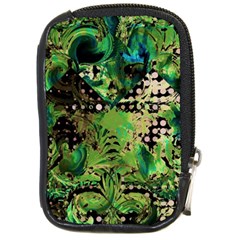 Peacocks And Pyramids Compact Camera Leather Case by MRNStudios