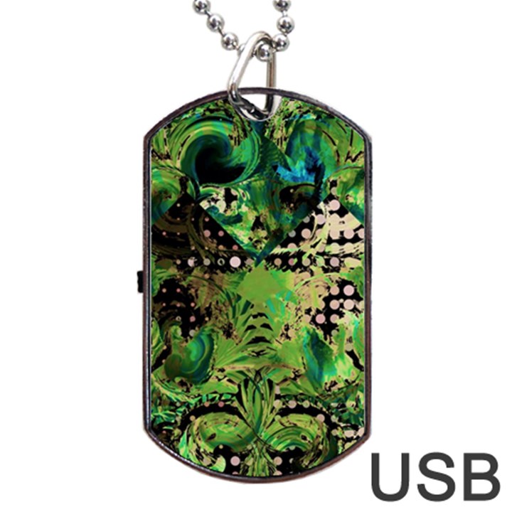 Peacocks And Pyramids Dog Tag USB Flash (Two Sides)