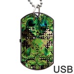 Peacocks And Pyramids Dog Tag USB Flash (Two Sides) Back