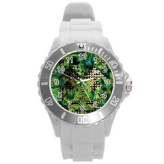 Peacocks And Pyramids Round Plastic Sport Watch (l) by MRNStudios