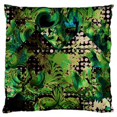 Peacocks And Pyramids Large Cushion Case (one Side) by MRNStudios