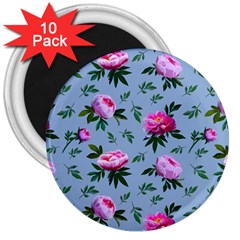 Delicate Peonies 3  Magnets (10 Pack)  by SychEva