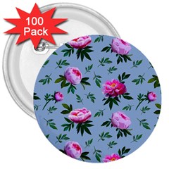 Delicate Peonies 3  Buttons (100 Pack)  by SychEva