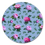 Delicate Peonies Magnet 5  (Round) Front