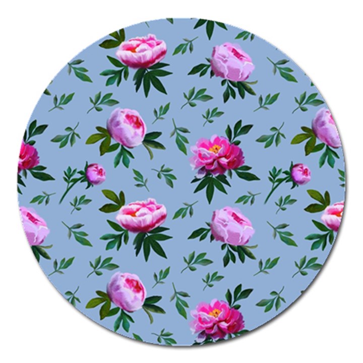 Delicate Peonies Magnet 5  (Round)