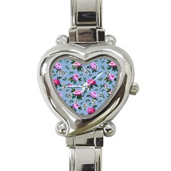 Delicate Peonies Heart Italian Charm Watch by SychEva