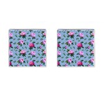 Delicate Peonies Cufflinks (Square) Front(Pair)