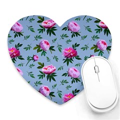 Delicate Peonies Heart Mousepads by SychEva