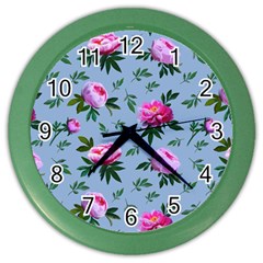 Delicate Peonies Color Wall Clock by SychEva