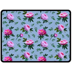 Delicate Peonies Double Sided Fleece Blanket (large)  by SychEva