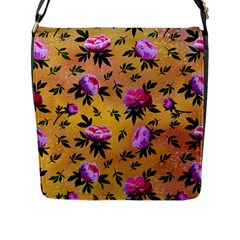 Delicate Peonies Flap Closure Messenger Bag (l) by SychEva