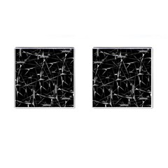 Black And White Splatter Abstract Print Cufflinks (square) by dflcprintsclothing