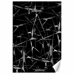 Black And White Splatter Abstract Print Canvas 12  X 18  by dflcprintsclothing