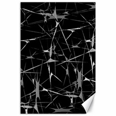 Black And White Splatter Abstract Print Canvas 24  X 36  by dflcprintsclothing