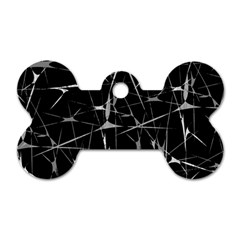 Black And White Splatter Abstract Print Dog Tag Bone (one Side) by dflcprintsclothing