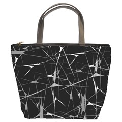 Black And White Splatter Abstract Print Bucket Bag