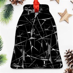 Black And White Splatter Abstract Print Bell Ornament (two Sides)