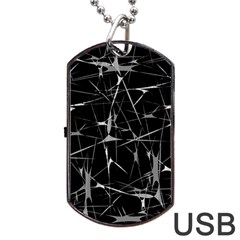 Black And White Splatter Abstract Print Dog Tag Usb Flash (two Sides)