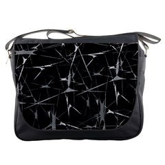 Black And White Splatter Abstract Print Messenger Bag by dflcprintsclothing