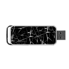 Black And White Splatter Abstract Print Portable Usb Flash (one Side) by dflcprintsclothing