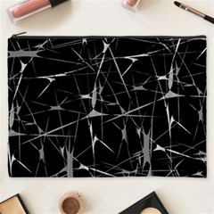 Black And White Splatter Abstract Print Cosmetic Bag (xxxl) by dflcprintsclothing