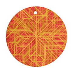 Orange/yellow Line Pattern Ornament (round) by LyleHatchDesign