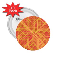 Orange/yellow Line Pattern 2 25  Buttons (10 Pack)  by LyleHatchDesign