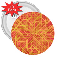 Orange/yellow Line Pattern 3  Buttons (10 Pack)  by LyleHatchDesign