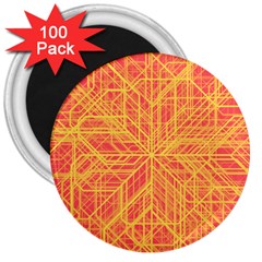 Orange/yellow Line Pattern 3  Magnets (100 Pack) by LyleHatchDesign