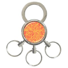 Orange/yellow Line Pattern 3-ring Key Chain by LyleHatchDesign