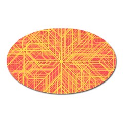 Orange/yellow Line Pattern Oval Magnet by LyleHatchDesign