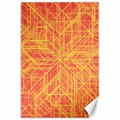 Orange/yellow Line Pattern Canvas 24  X 36 