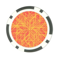 Orange/yellow Line Pattern Poker Chip Card Guard by LyleHatchDesign