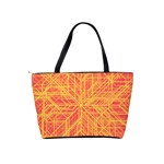 Orange/Yellow Line Pattern Classic Shoulder Handbag Back