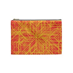 Orange/yellow Line Pattern Cosmetic Bag (medium) by LyleHatchDesign