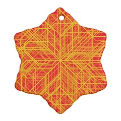 Orange/yellow Line Pattern Ornament (snowflake) by LyleHatchDesign