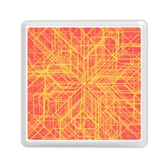 Orange/yellow Line Pattern Memory Card Reader (square) by LyleHatchDesign